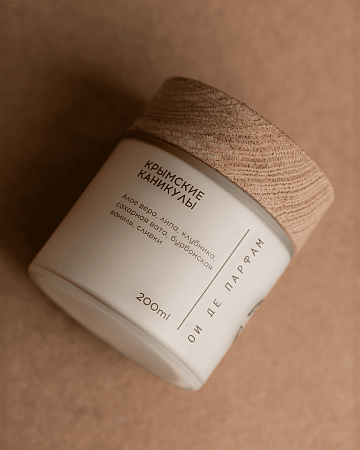 Свеча с деревянным фитилем "Крымские каникулы" 200 мл