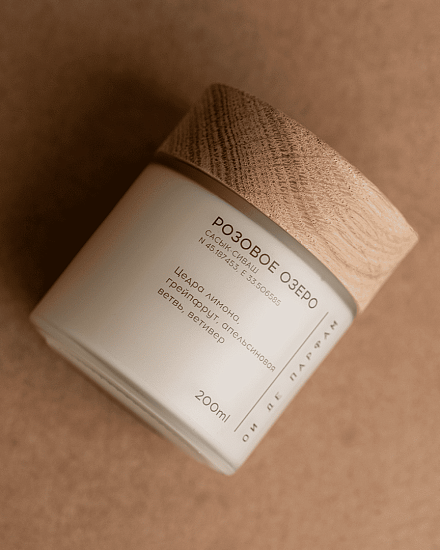 Свеча с деревянным фитилем &amp;quot;Розовое озеро&amp;quot; 200 мл