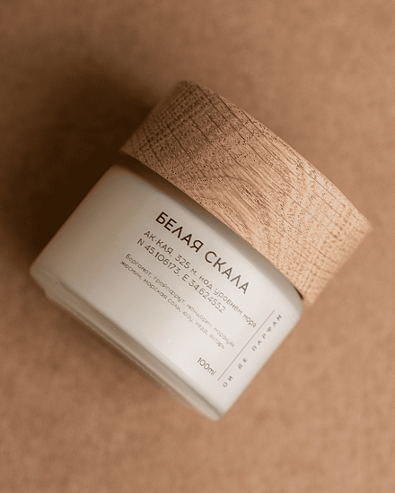 Свеча с хлопковым фитилем &amp;quot;Белая скала&amp;quot; 100 мл