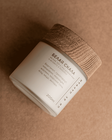 Свеча с деревянным фитилем "Белая скала" 200 мл