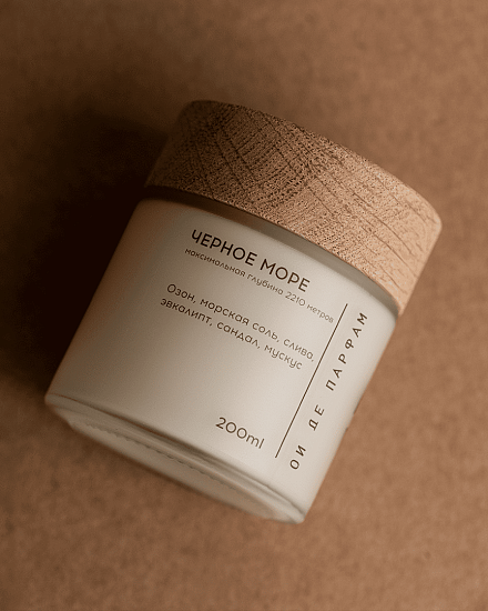 Свеча с деревянным фитилем &amp;quot;Черное море&amp;quot; 200 мл